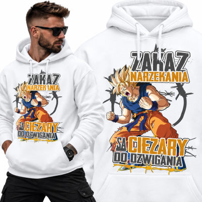 BLUZA Z KAPTUREM NA SIŁOWNIĘ  DBZ ZAKAZ NARZEKANIA